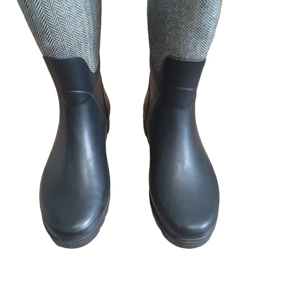 Banana Republic tweed rain boots